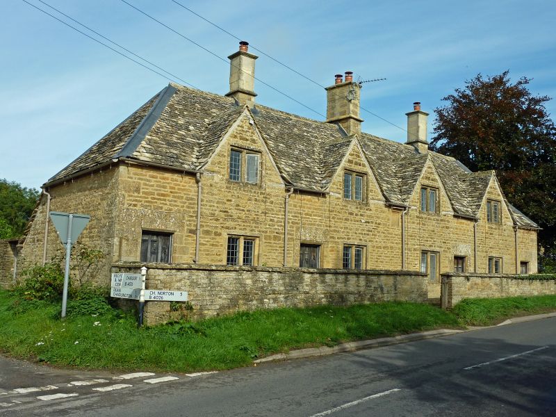 Almshouses and Attached Front Garden Walls, Spelsbury, Oxfordshire